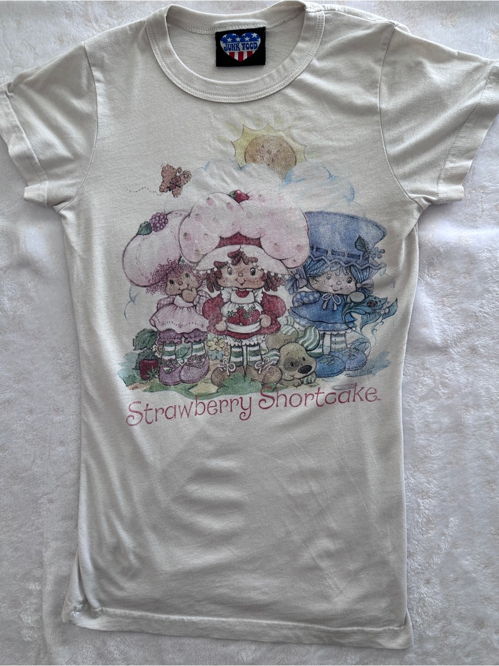 Y2K Vintage Strawberry Shortcake Junk Food USA Made Graphic Tee XS/S